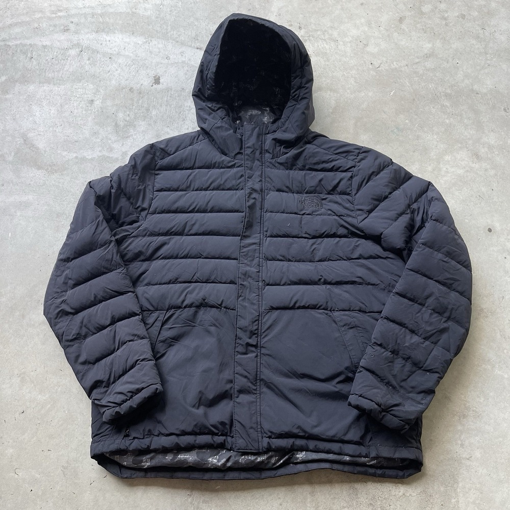 The North Face 550 Down Puffer Jacket Hooded Black Mens XL Winter Coat